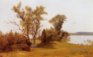Bateaux œuvres - Voiliers sur l’Hudson à Irvington luminisme landsacpes Albert Bierstadt